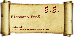 Eichhorn Ernő névjegykártya